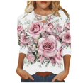 thumbnail image 1 of yunLCZ Womens Long Sleeve Shirts Shirts For Women 2025 Summer 3/4 Sleeve Tunic Tops Casual Tshirt Crewneck Pullover Blouse Day Tees Womens Long Sleeve Shirts, 1 of 4