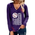 thumbnail image 1 of yunLCZ Womens Long Sleeve Shirts Women's Daily Casual Baseball Long Sleeve Top Womens Long Sleeve Shirts, 1 of 4