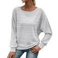 thumbnail image 1 of yunLCZ Womens Long Sleeve Shirts Women's Sweaters Off The Shoulder 2024 Fall Batwing Casual Loose Fashion Sweater Pullovers Womens Long Sleeve Shirts, 1 of 4
