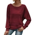 thumbnail image 1 of yunLCZ Womens Long Sleeve Shirts Women's Sweaters Off The Shoulder 2024 Fall Batwing Casual Loose Fashion Sweater Pullovers Womens Long Sleeve Shirts, 1 of 4