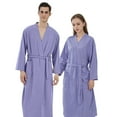 thumbnail image 1 of yunLCZ Womens Nightgowns Ladies Men Couple Cloth Robe Sleepwear White Blue Polyester Dressing Gown Kimono Bath Robe Bathrobe For Hotel Home Sleepwear, 1 of 4
