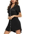 thumbnail image 1 of Gkeoshab Womens Nightgowns Pajamas For Women Dress Button Up Shorts Sleeve Nightwear Spring Summer Sleepwear Simple At Home Pajamas Sleepwear, 1 of 3