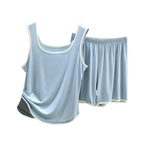 yunLCZ Womens Nightgowns Pajamas Sets For Women Loungewear Casual Tank Top With Shorts Sleepwear Set 2 Sleepwear