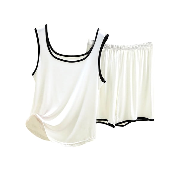 yunLCZ Womens Nightgowns Pajamas Sets For Women Loungewear Casual Tank Top With Shorts Sleepwear Set 2 Sleepwear