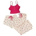 thumbnail image 1 of yunLCZ Womens Nightgowns Women's 3 Pieces Pajamas Heart Print Shorts Pants Pj Sets Sleepwear Sleepwear, 1 of 3