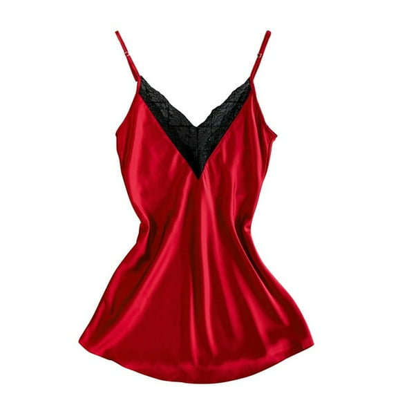 yunLCZ Womens Nightgowns Women's Lace Satin Silk Sleepwear V-Neck sleepwear Pajamas Nightdress Underwear