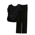 thumbnail image 1 of Gkeoshab Pajamas for Women Set Womens Nightgowns Women's Pajama Set 2 Matching Set Short Sleeve Top And Pants Set With Pockets Nightdress for women, 1 of 4