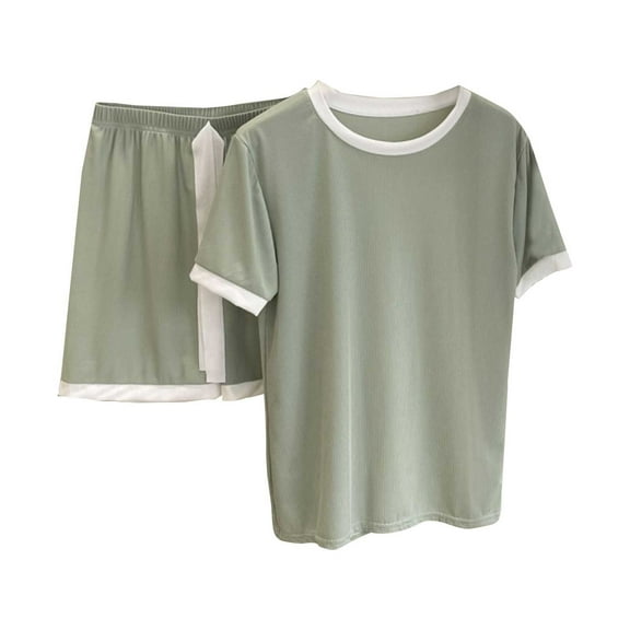 yunLCZ Womens Nightgowns Women's Sleepwear Short Sleeve Pajama Set Pajama Dress