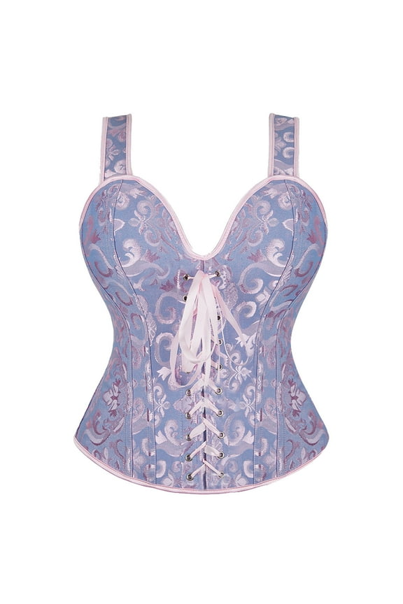 Womens Waist Trainer Corset Corset Tops For Women Vintage Floral Lace Up Corset Gothic Overbust Corset Bustier Lingerie With Detachable Straps