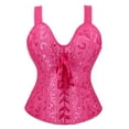 thumbnail image 1 of yunLCZ Womens Waist Trainer Corset Corset Tops For Women Vintage Floral Lace Up Corset Gothic Overbust Corset Bustier Lingerie With Detachable Straps, 1 of 4