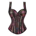 thumbnail image 1 of yunLCZ Womens Waist Trainer Corset Women'S Gothic Corset Bustier Waist Cincher Underbust Corset Vest Tank Top Embroidery Corset Top Plus Size Corset Top, 1 of 5