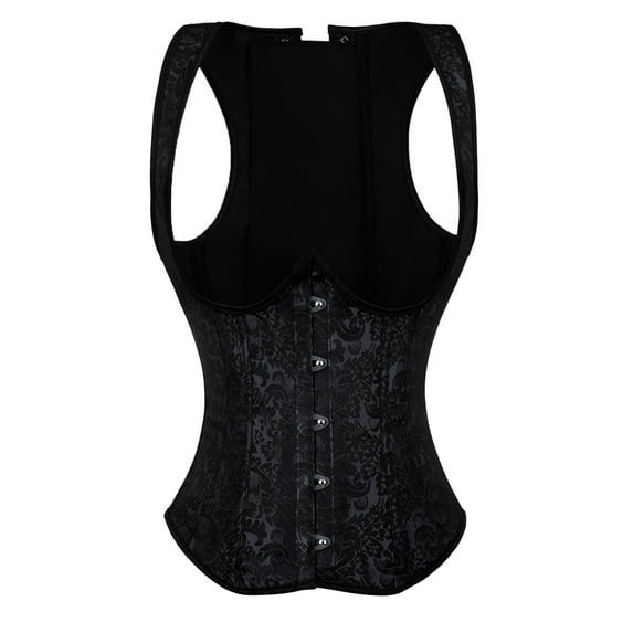 yunLCZ Womens Waist Trainer Corset Women'S Gothic Corset Bustier Waist Cincher Underbust Corset Vest Tank Top Embroidery Corset Top Plus Size Corset Top