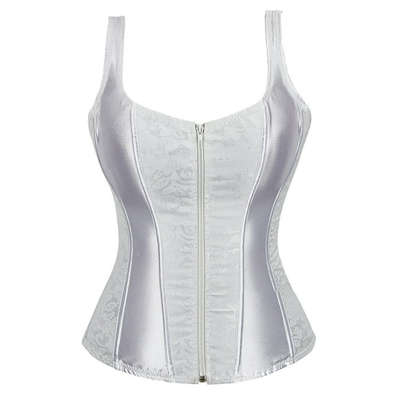 yunLCZ Womens Waist Trainer Corset Womens Satin Bustier Corsets Top Strapless Boned Waist Cincher Overbust Bustiers Plus Size Corsets