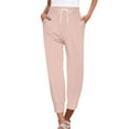 thumbnail image 1 of yunLXC Clearance Plus Size Pants for Women Sweatpants For Women Pants Drawstring Casual Fashion Solid Color Cropped Pants lightweight summer pants for women breathable Beige L, 1 of 5
