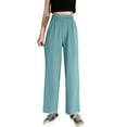 thumbnail image 1 of yunLXC Clearance Sale Casual Pants for Women 2025 New Women's High Waisted Straight Leg Casual Trousers women's casual pants with pockets elastic waist Green XL, 1 of 5