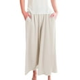 thumbnail image 1 of yunLXC Clearance Women's Pants Skirt Pants Women's Summer 2025 Waist Slimming A Line Skirt Casual Small And Fashionable Wide Leg Pants women's casual pants with pockets elastic waist Beige L, 1 of 7