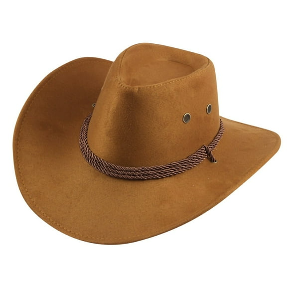 yunLXY Cowboy Hat Yellow Western Cowboy Hat for Men Women Wide Brim Hat Outdoor Sun Protect Western Cowgirl Hats