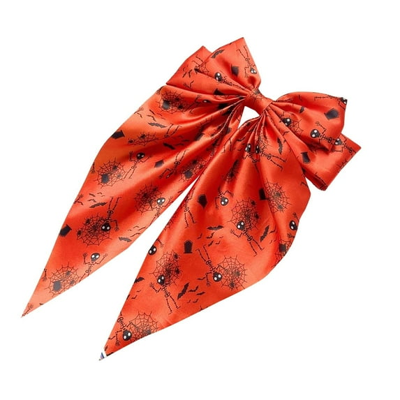 yunLXY Halloween Headband Accessories Under $5 Halloween Hair Bows Clips Cute Pumpkin Hair Clips Ribbon Bow Hair Barrettes Large Bowknot Witch Clips for Women Girls Headpiece for Women One Size