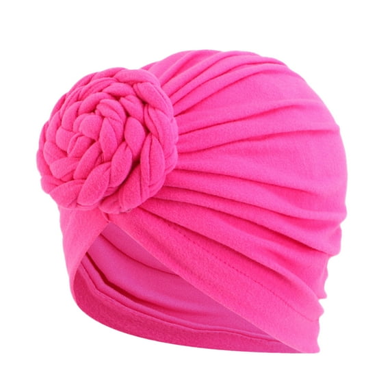 yunLXY Hijab Cap for Women Hot Pink Muslim hat Women Turban Hat Cancer Chemo Cap Hair Bonnet Head Scarf Wrap Cover One Size 1PC