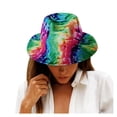 thumbnail image 1 of yunLXY Hat Multicolor Tie-Dye Printed Hat for Women Mens Wide Jazz Hat Tie-Dye Hat forParty One Size, 1 of 5
