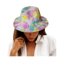 thumbnail image 1 of yunLXY Muslim Hat Pink Tie-Dye Printed Hat for Women Mens Wide Jazz Hat Tie-Dye Hat forParty One Size, 1 of 3