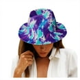 thumbnail image 1 of yunLXY Hat Purple Tie-Dye Printed Hat for Women Mens Wide Jazz Hat Tie-Dye Hat forParty One Size, 1 of 3