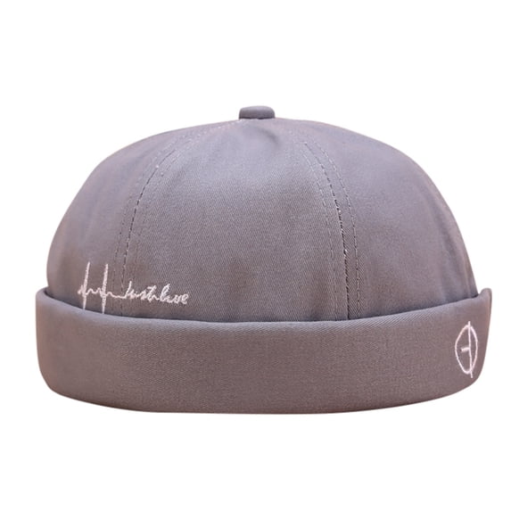 yunLXY Summer Caps Grey Muslim hat Men Women Hat Cap Casual Docker Sailor Mechanic Brimless Solid Color Hat One Size 1PC