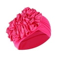thumbnail image 1 of yunLXY Summer Caps Hot Pink Muslim hat Women Solid Beading India Hat Ruffle Cancer Chemo Hat Beanie Wrap Cap One Size 1PC, 1 of 2