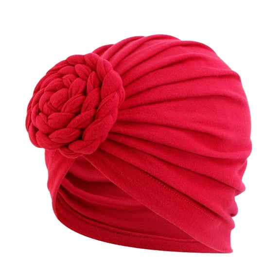 yunLXY Turban Hats for Women Red hat Women Turban Hat Cancer Chemo Cap Hair Bonnet Head Scarf Wrap Cover One Size 1PC