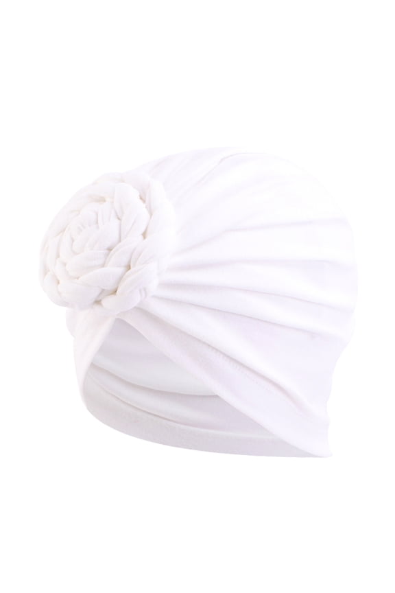 Turban Hats for Women White hat Women Turban Hat Cancer Chemo Cap Hair Bonnet Head Scarf Wrap Cover One Size 1PC
