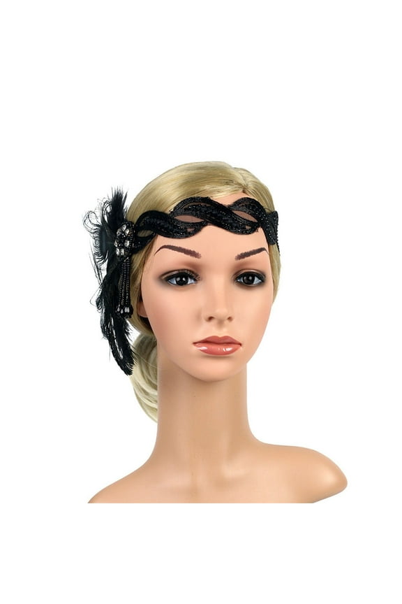 Under $5 Black Fascinators Hat Feathers on a Headband and a Clip Tea Party Headwear for Girls and Women