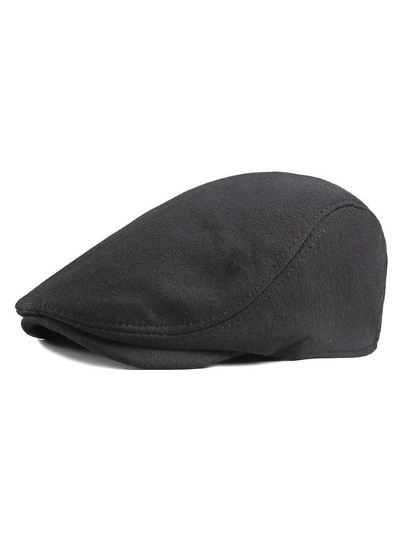 Under $5 Black Newsboy Hats for Men Flat Cap Cotton Adjustable Breathable Irish Cabbie Ivy Driving Hunting Hat