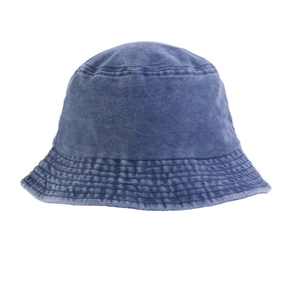 yunLXY Under $5 Blue Bucket Hat Cotton & Denim Lightweight Packable Outdoor Summer Beach Fishing Sun Hat