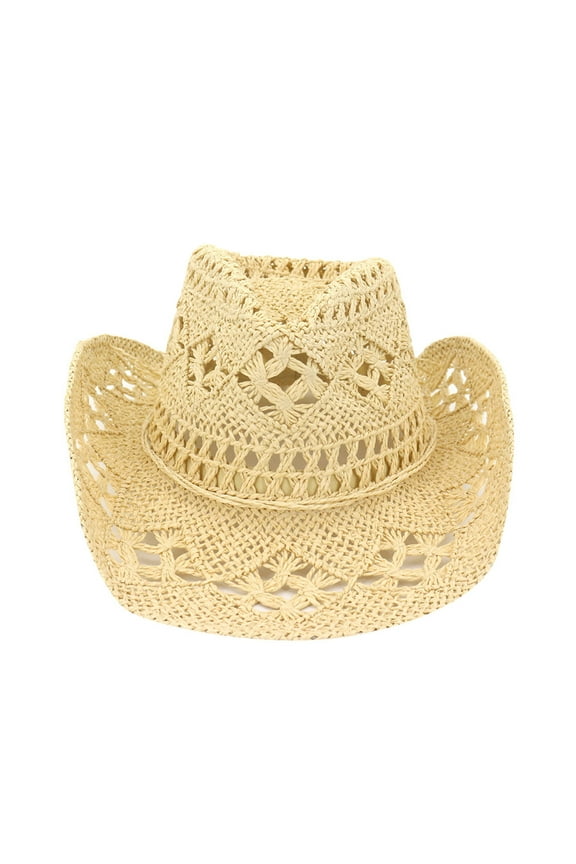 Under $5 Cowboy Hat,Cowgirl Hat,Western Cowboy Hats for Women/Mens/Straw Wide with Shapeable Brim Cowboy Hat for Womens Yellow