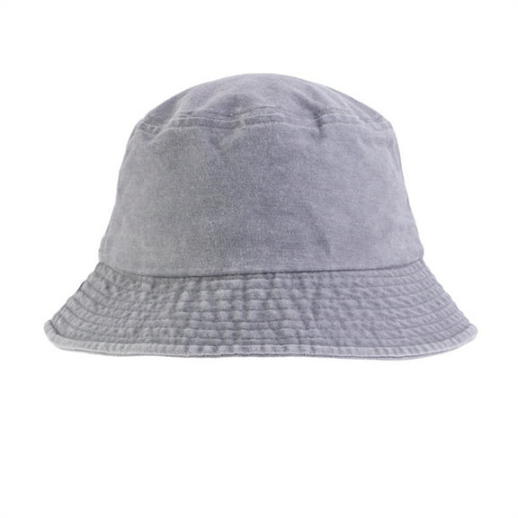 yunLXY Under $5 Gray Unisex Cotton Packable Bucket Hat Sun Hat Unisex Beach Cap for Men Women Kid