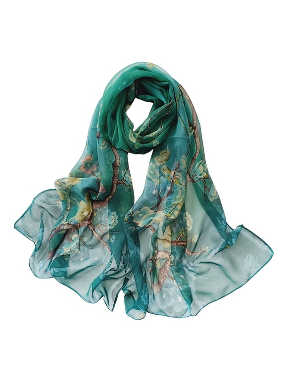 Under $5 Silk Scarf for Women Fashion Scarves Long Lightweight Shawl Wrap