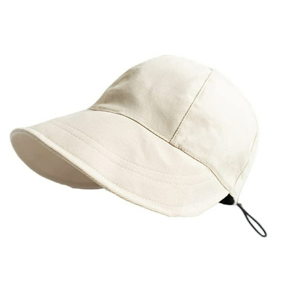 yunLXY Under $5 White Sun Hats for Women with Ponytail Hole Wide Brim Beach Bucket Hat UPF 50+ Fishing Hiking Outdoor Hats
