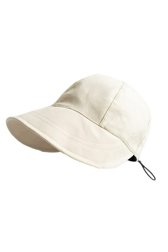 Under $5 White Sun Hats for Women with Ponytail Hole Wide Brim Beach Bucket Hat UPF 50+ Fishing Hiking Outdoor Hats