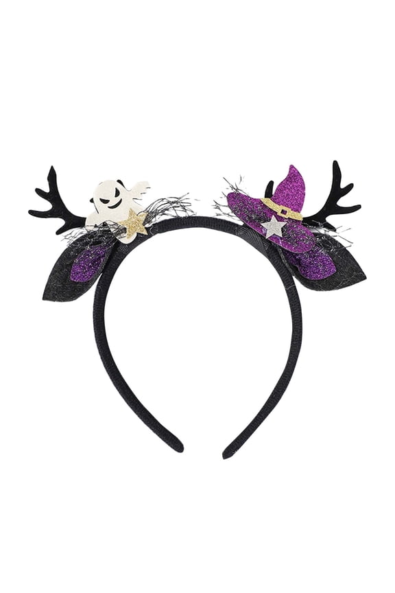 Women Halloween Headband Under $5 Halloween Headbands Hair Hoop Bowknot Mesh Headpiece Costumes for Women Dress up Masquerade Supplies One Size