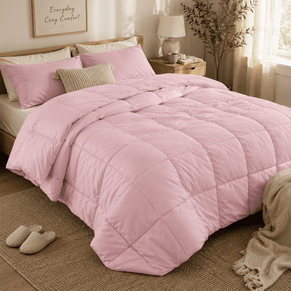 yundo All Season Quilted Comforter Insert Twin, Soft Microfiber Down Alternative Comforter 280 GSM Fill, Lightweight Fluffy Duvet Insert, Machine Washable Bedding Blanket 68 x 90 Inches