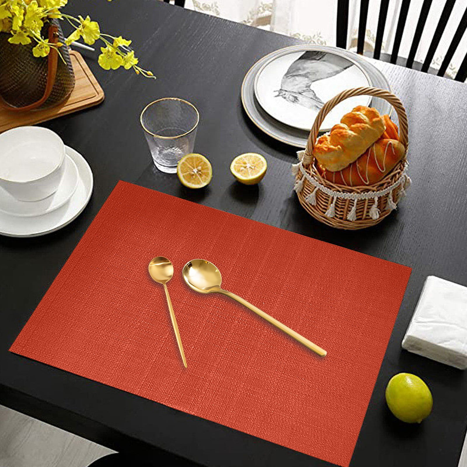 yunlongp Placemat Washable Indoor/Outdoor Vinyl Place Mats for Dining