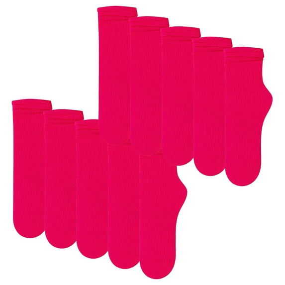 yuqude 10 Pairs Pink Athletic Running Ankle Cotton Socks Flock Sporty Calf Casual Cotton Tube Socks Women One Size