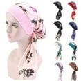 thumbnail image 1 of yuqude Black Chemo Head Wraps Soft Pre Tied Knot Pleated African Head Wraps Cancer Turban Cap Chemo Headwrap Head Wear One Size, 1 of 3