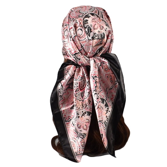 yuqude Floral Printed Scarf Simple Fashion Long Scarf Lightweight Etiquette Shawl Wrap for Everyday Use Black,One Size