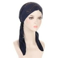 thumbnail image 1 of yuqude Non-Slip Hijab Women's Viscose Cotton Hijab Scarf Solid Color Stretchy Head Wrap for Daily Modest Wear Navy,One Size, 1 of 3