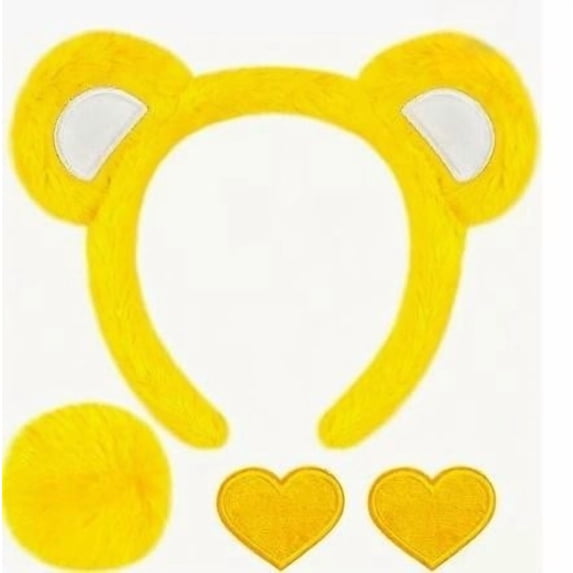 yuqude Animal Kingdom Ears Plush Hairband Halloween Cute Bear Hairband for Women Plush Animal Ear Hair Hoop,One Size