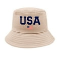 thumbnail image 1 of yuqude Women Floppy Straw Sun Hat, UV Protection Wide Brim Beach Visor Hat, 250th Anniversary USA Foldable Packable Headwear, Beige, One Size, 1 of 2
