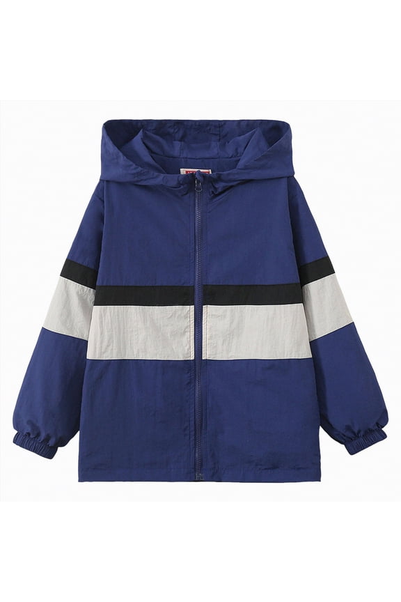 Boys Jacket Little and Big Boys Hooded Softshell Jacket, Lightweight(Navy,7-8 Years)