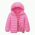 thumbnail image 1 of yuuuggc Girls Coat with Pocket Hooded Jacket toddler Windproof Zipper Thick Warm Outwear Hot down Jacket(Pink,8-9 Years), 1 of 3