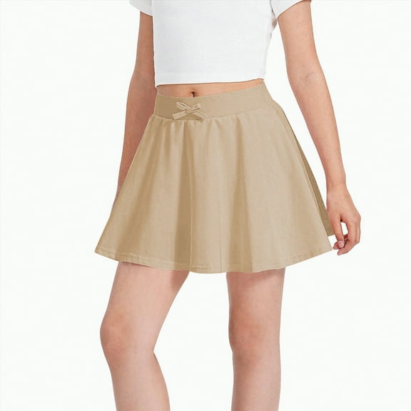 yuuuggc Girls Skirts Girls and Toddler Ponte Knit Skort(Khaki,12-13 Years)